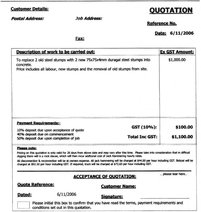 another contractors quote form